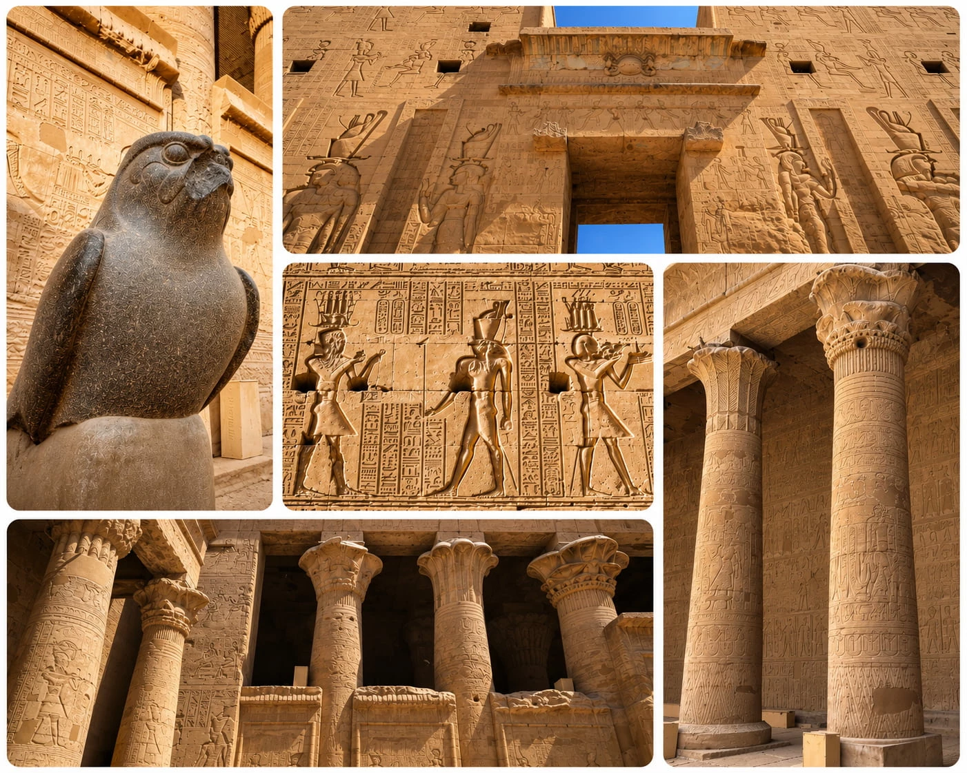 Temple d'Edfou avec les inscriptions de hiéroglyphes