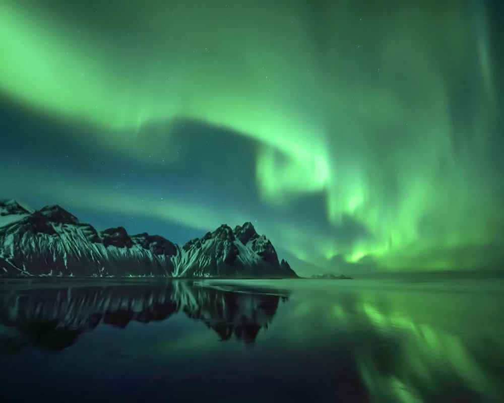Aurores boréales en Islande