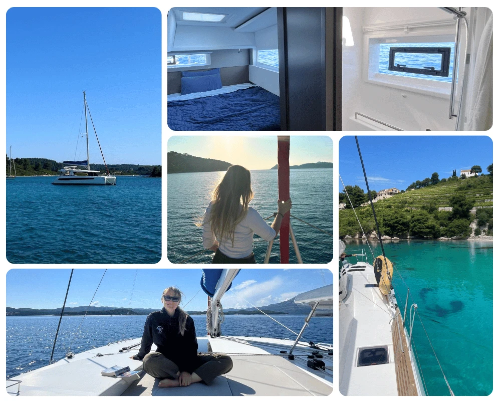 Catamaran Leopard 45 en navigation en Croatie