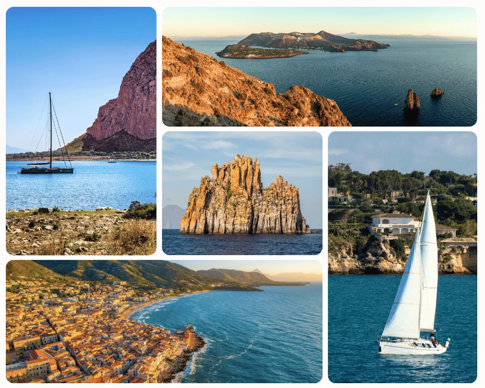 &Icirc;les volcaniques de Sicile et voiliers monocoques