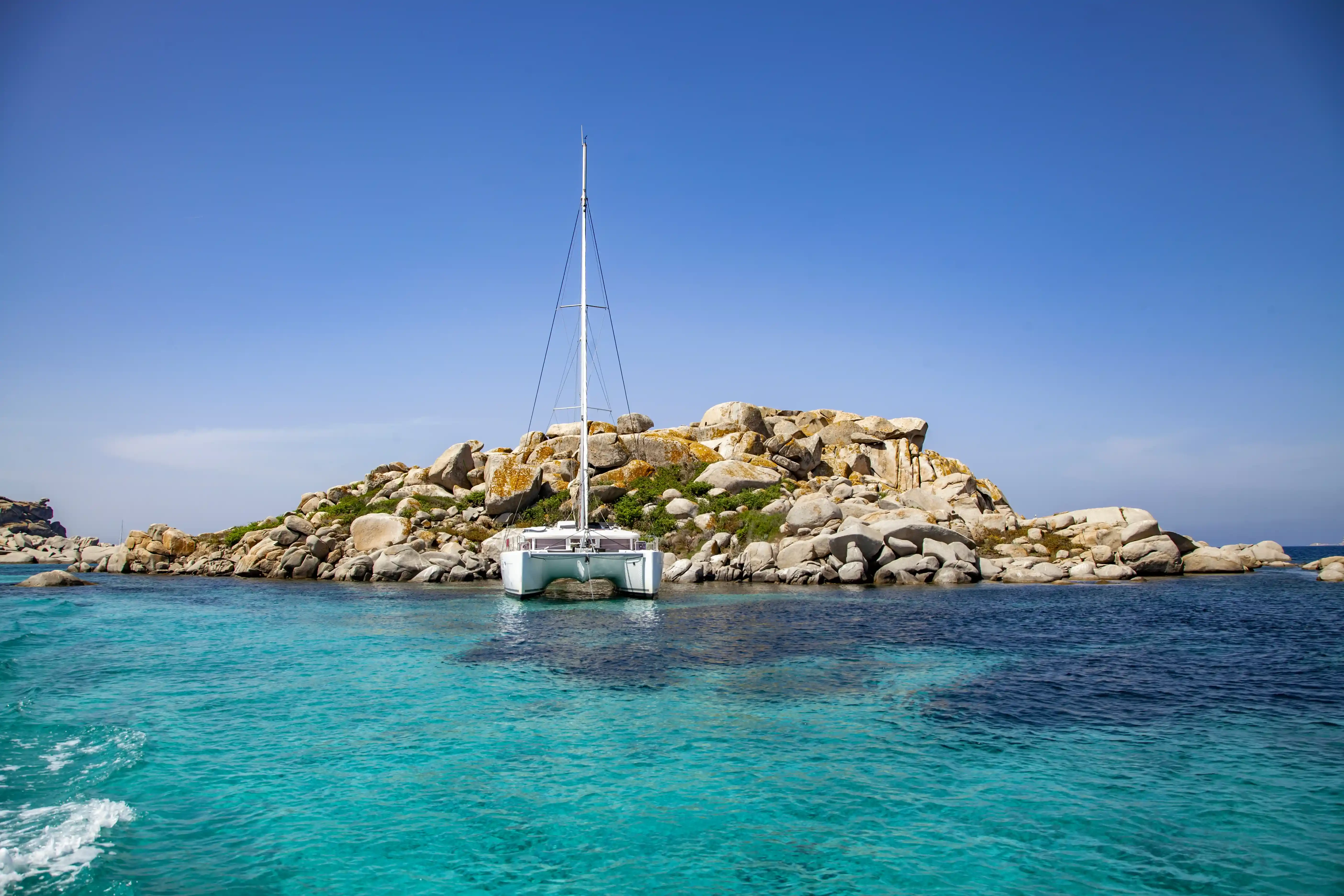 Catamaran in the Lavezzi Islands