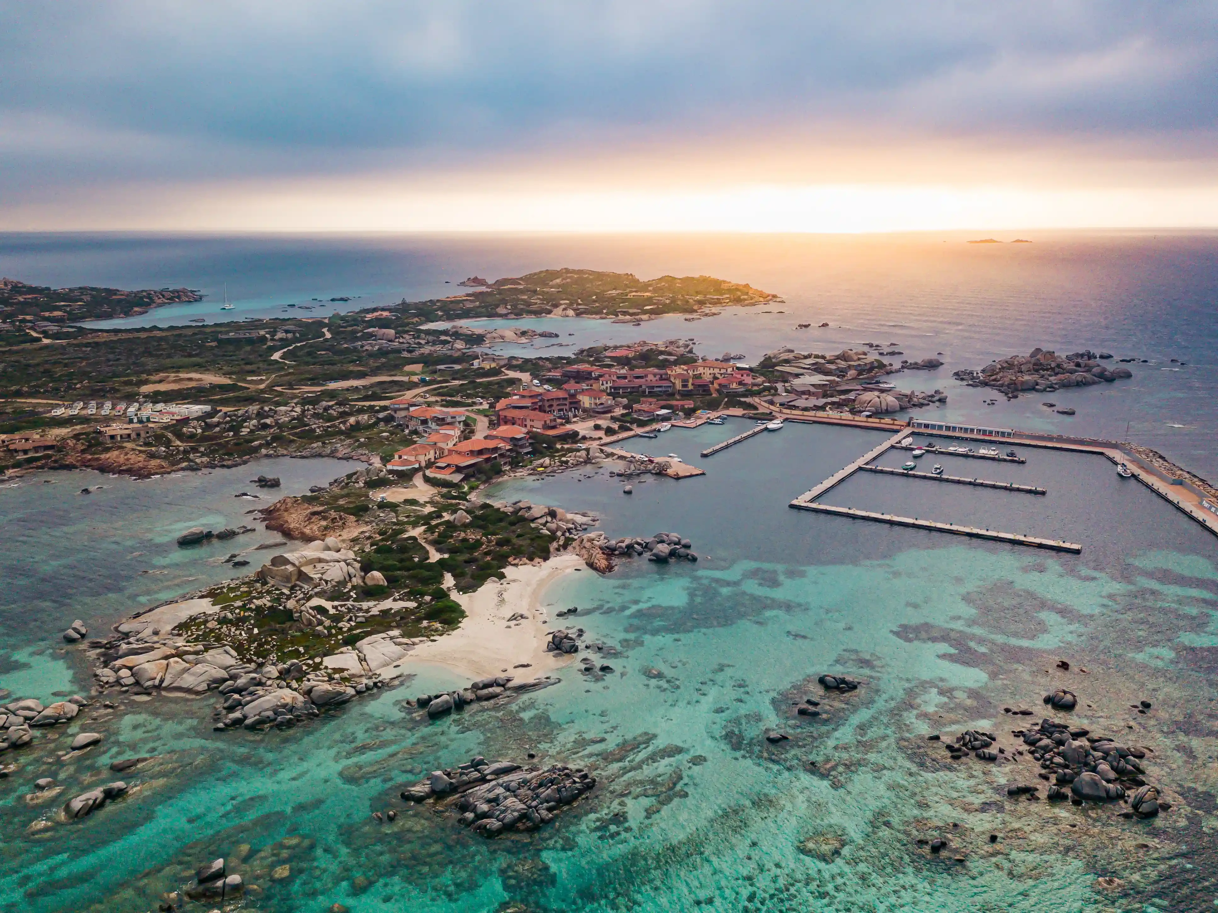 Drone photo of Cavallo island in Corsica